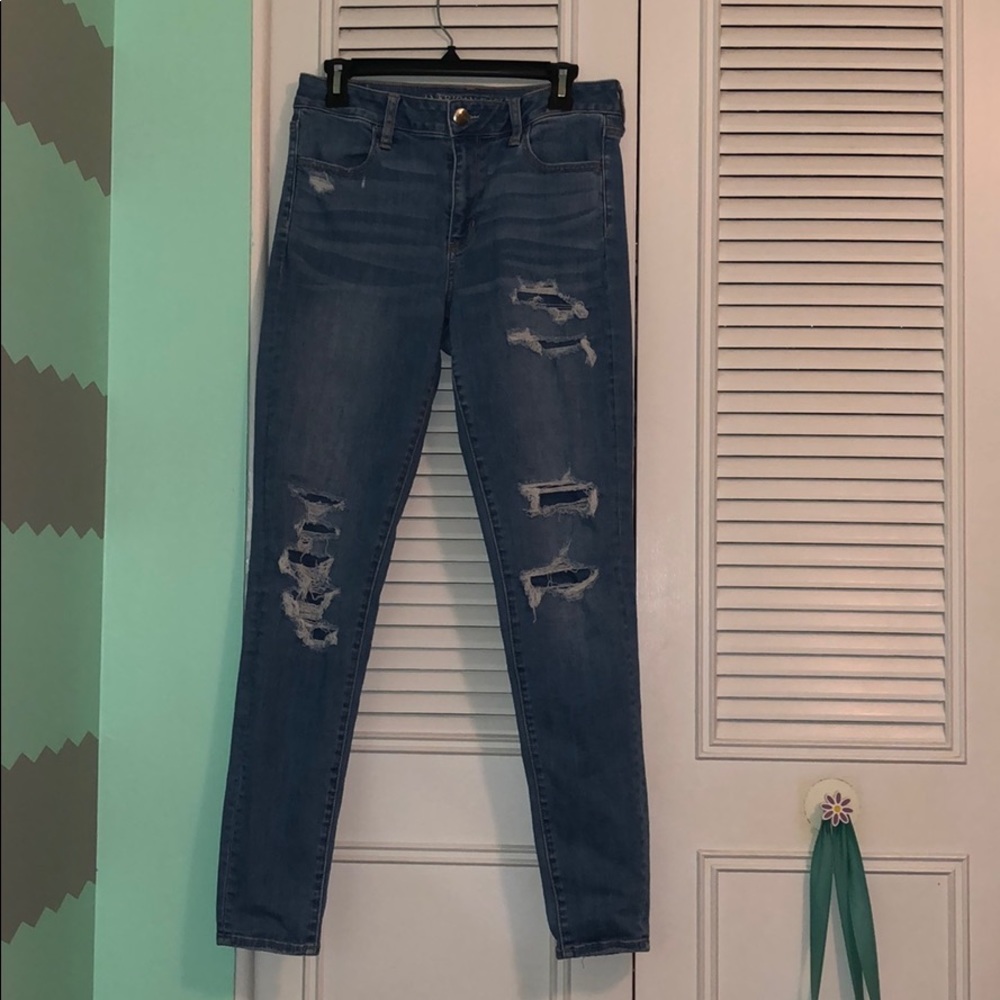 AE Skinny High-waisted Ripped Jeans